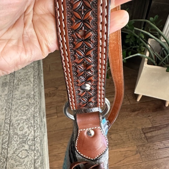 Twisted X Wool Saddle Blanket Bag Blue Multi Woven Wool Saddle Blanket Bag Purse - Picture 2 of 12